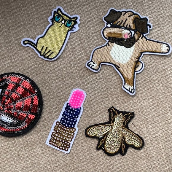 Lot of 4 patches Iron On Sequin Multi Color Embroidery Craft Clothes Patches - Picture 3 of 7